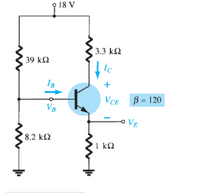 18 V
3.3 k2
39 k2
IB
+
VCE B = 120
VB
oVE
8.2 k2
I k2
