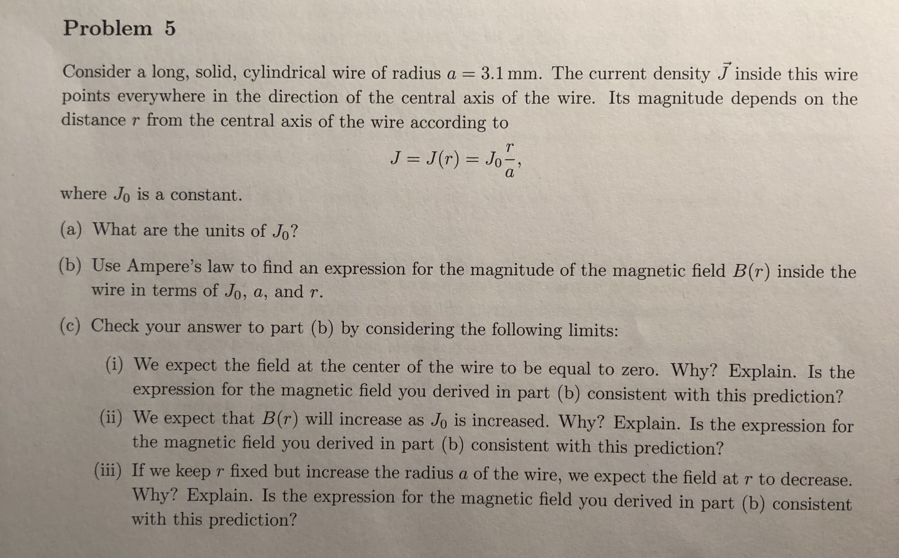 Answered: A wire has a current density of…