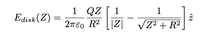 1 QZ
1
1
Edisk (Z)
2περ R2
VZ? + R2.
