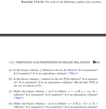 Answered: Is The Binary Relation Defined On The… | Bartleby