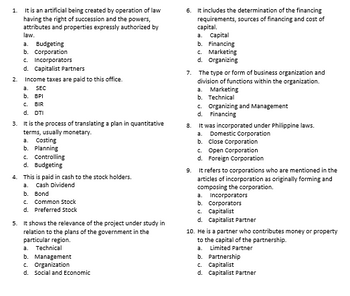 Answered: B. BPI C. BIR D. DTI It Is The Process… | Bartleby