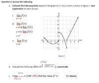 Answered: Estimate the following limits based on… | bartleby