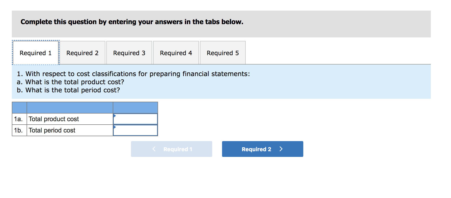 Answered: Problem 1-24 Different Cost… | Bartleby