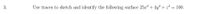 3.
Use traces to sketch and identify the following surface 25x2 + 4y² + z2 = 100.
