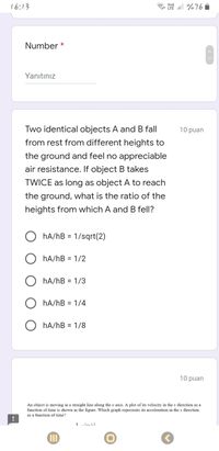 Answered: Two Identical Objects A And B Fall From… | Bartleby