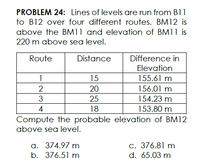 Answered: PROBLEM 24: Lines Of Levels Are Run… | Bartleby