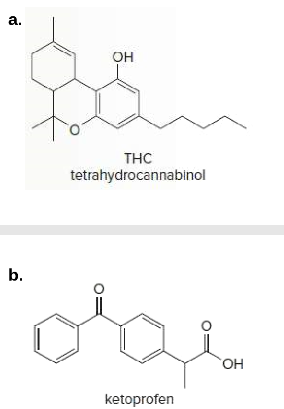 Answered: A. ОН THC Tetrahydrocannabinol B. HO.… | Bartleby