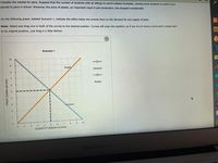 Consider the market for pens. Suppose that the number of students with an allergy to pencil erasers increases, causing more students to switch from
pendils to pens in school. Moreover, the price of plastic, an important input In pen production, has dropped considerably.
On the following graph, labeled Scenario 1, indicate the effect these two events have on the demand for and supply of pens.
Note: Select and drag one or both of the curves to the desired position. Curves will snap into position, so if you try to move a curve and it snaps back
to Its original position, just drag it a little farther.
A-Z
(?)
Scenarlo 1
10
Supply
Demand
(
7.
Supply
3.
Demand
8
10
3
5
6
1
QUANTITY (Millions of pens)
MacBook Air
PRICE (Dollars per pen)
