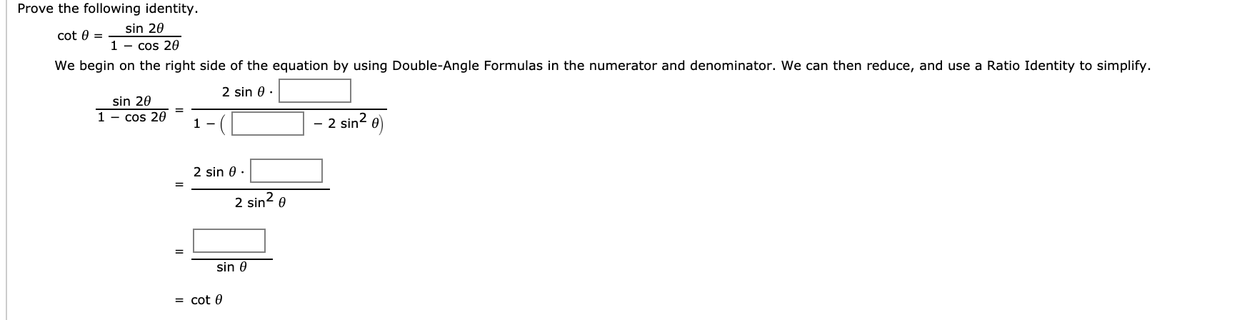 Answered Prove The Following Identity Sin 20 1… Bartleby