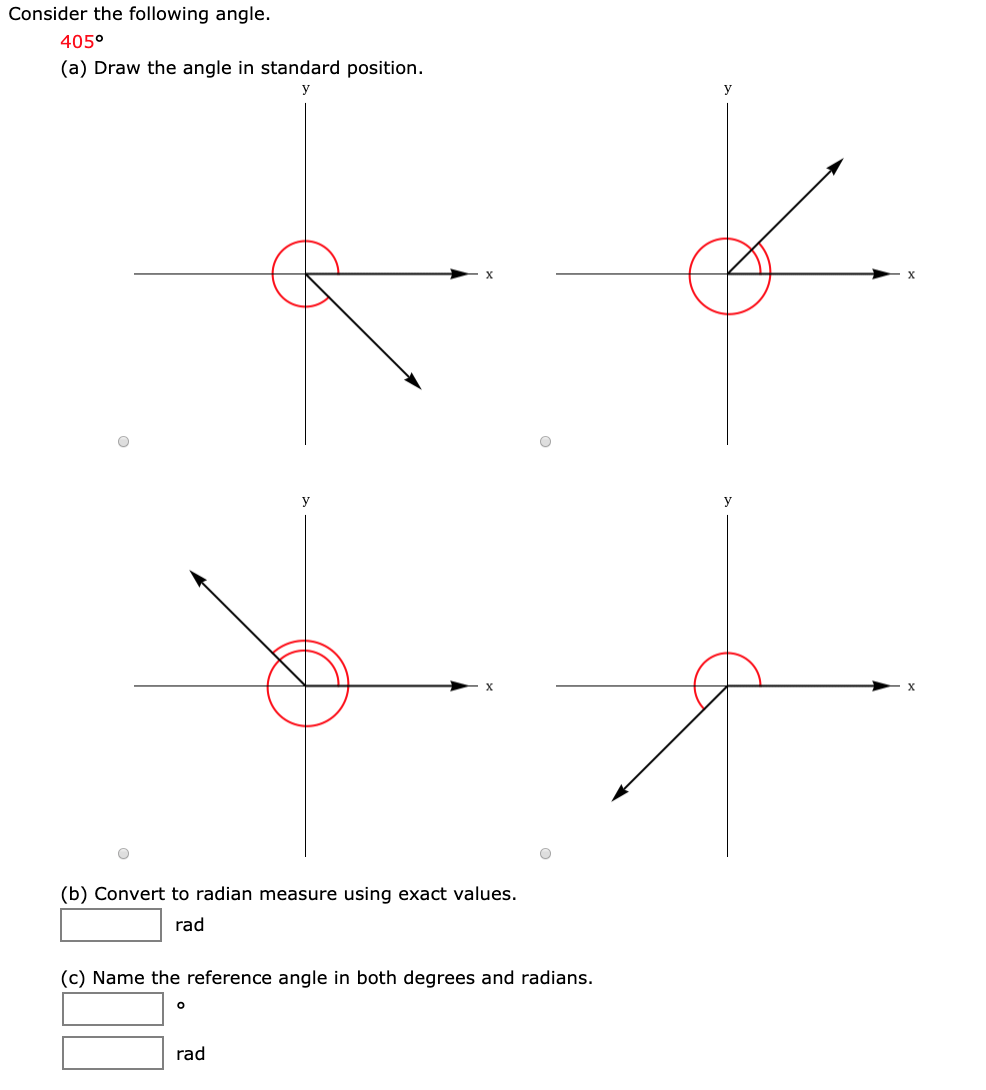 Answered: Consider The Following Angle. 405° (a)… | Bartleby