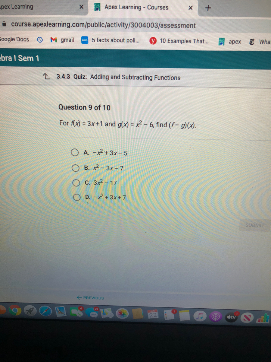 Answered Question 9 Of 10 For F X 3x 1 And Bartleby