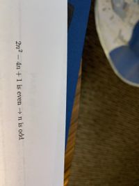 2n2 – 4n + 1 is even → n is odd
