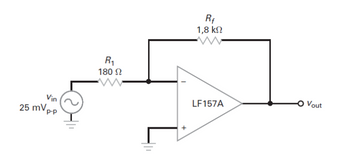 Vin
p-p
25 mV
R₁
180 Ω
w
Rf
1,8 ΚΩ
LF157A
Vout