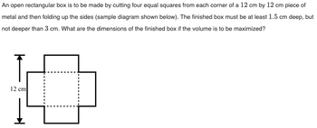 Answered: An open rectangular box is to be made… | bartleby