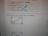 Answered: Find The Measures Of The Numbered… | Bartleby