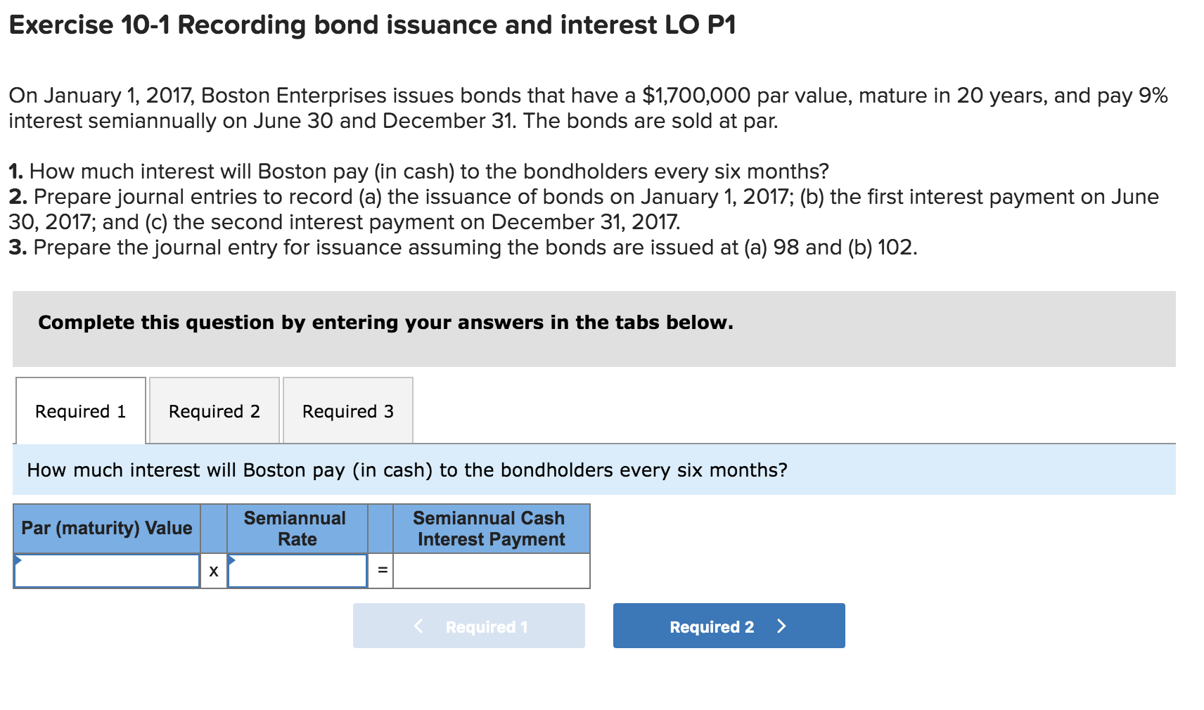 Answered: Exercise 10 1 Recording bond issuance bartleby