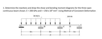 Answered: 1. Determine The Reactions And Draw The… 