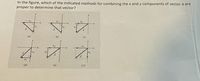 In the figure, which of the indicated methods for combining the x and y components of vector a are
proper to determine that vector?
a,
a,
a
a
(a)
(b)
(c)
a,
a,
a,
ay
a,
(d)
(e)
