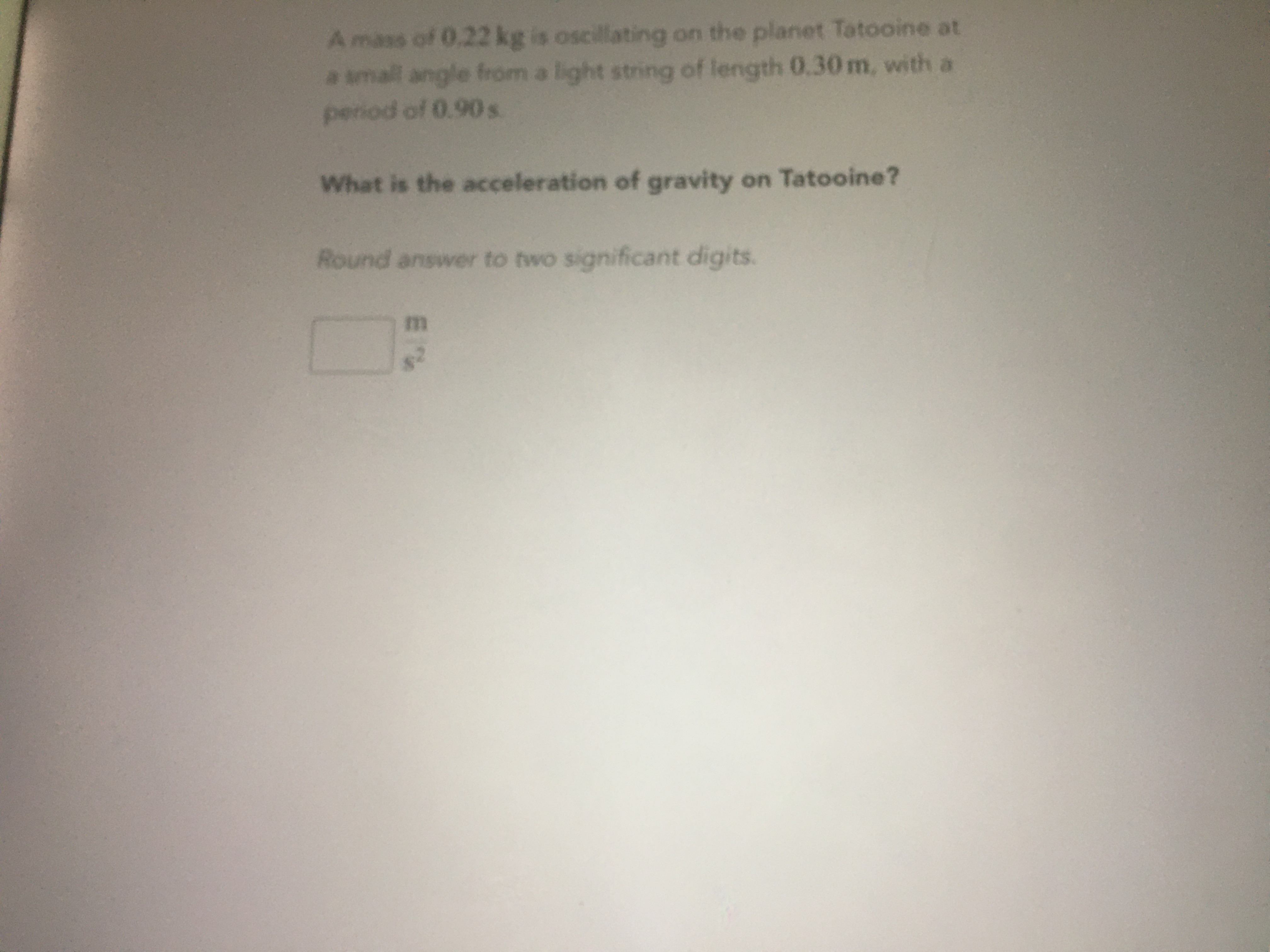 What is the acceleration of g
