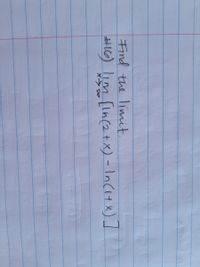 Find the limit.
HI6) m [In(2tx) - In(1+ x) ]
