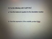 Answered: Solubility Product (Ksp) | Bartleby