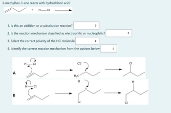 Answered: 3-methylhex-3-ene reacts with… | bartleby