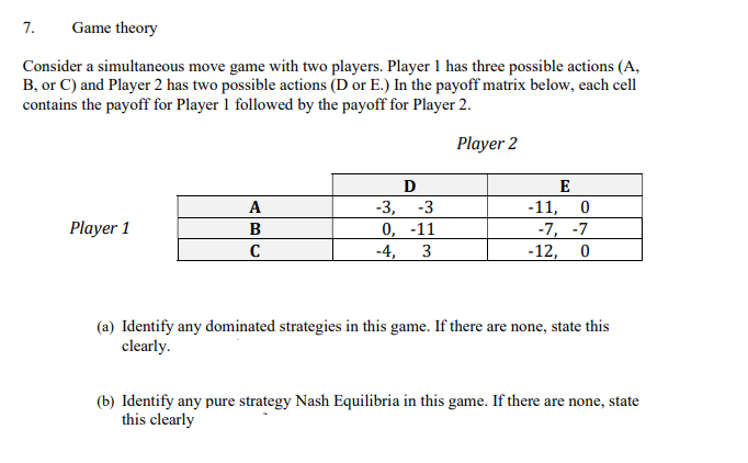 Solved Q1. (Chap 1: Game Theory.) In the simultaneous games