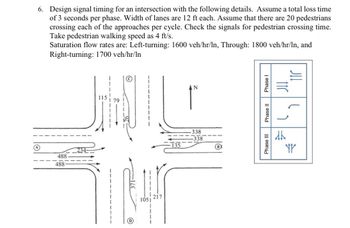 Answered: 6. Design signal timing for an… | bartleby