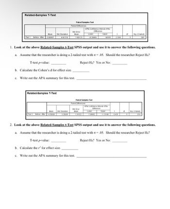 Answered: Related-Samples T-Test Mean Pair 1…