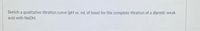 Sketch a qualitative titration curve (pH vs. mL of base) for the complete titration of a diprotic weak
acid with NaOH.
