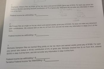 Answered: Federal income tax withholding = $_ Tentative Federal Income ...