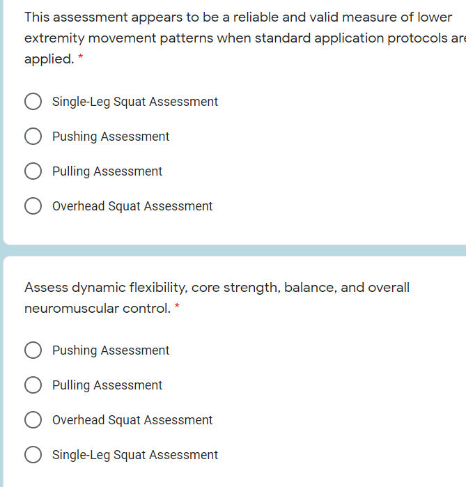 overhead squat assessment form