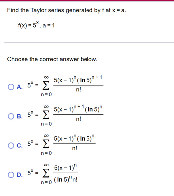 Answered: Find The Taylor Series Generated By F… 