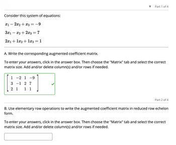 Answered: Consider this system of equations: x1 -… | bartleby