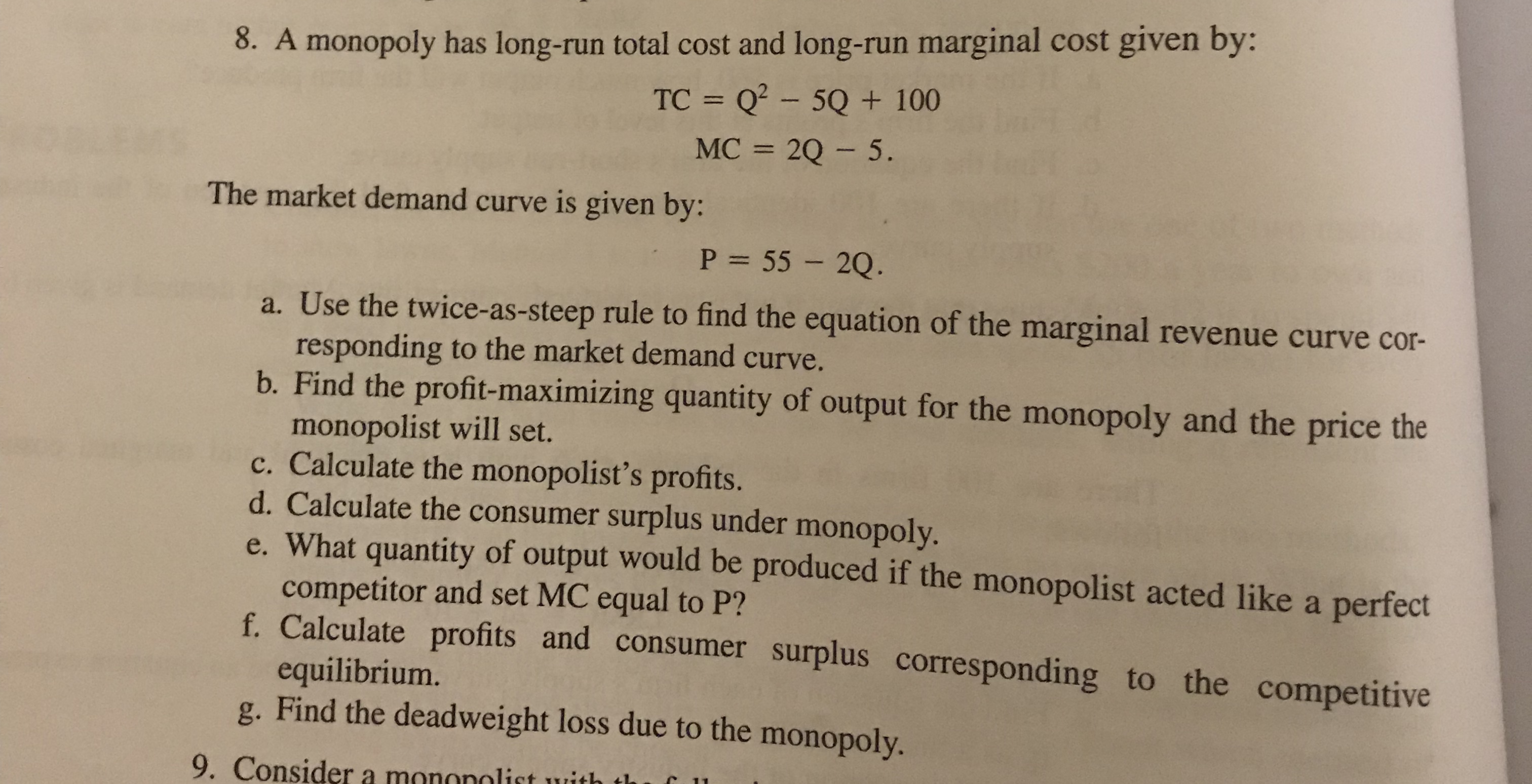 Answered 8 A Monopoly Has Long run Total Cost Bartleby