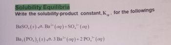 Answered: Solubility Equilibria Write The… | Bartleby