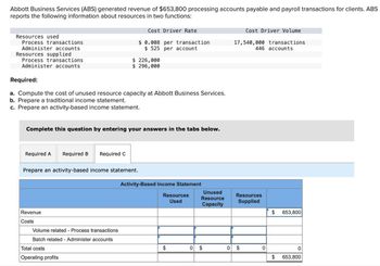 Answered: Abbott Business Services (ABS)… | Bartleby