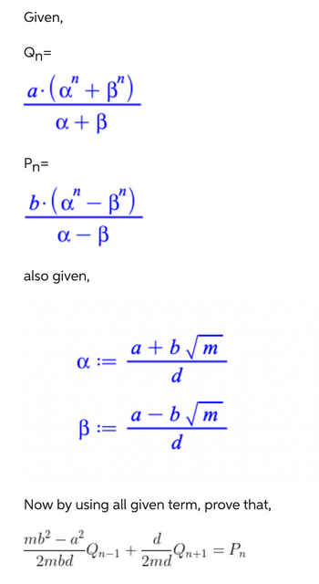 Answered: Qn= N A.(a+B") A + ß Pn= B. (a"B") - B… | Bartleby