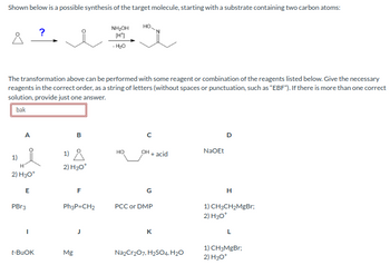 Answered: Shown Below Is A Possible Synthesis Of… 