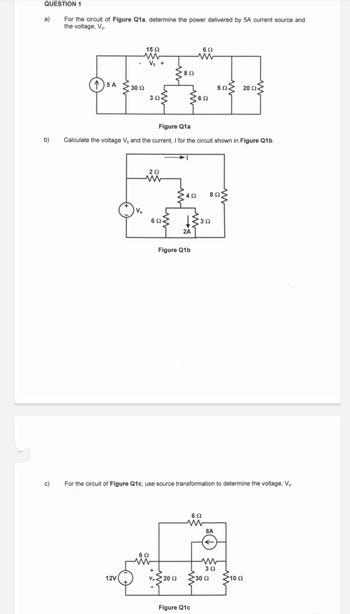 Answered: QUESTION 1 For The Circuit Of Figure… | Bartleby