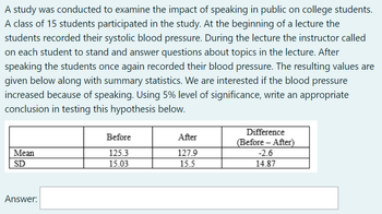 Answered: A Study Was Conducted To Examine The… | Bartleby