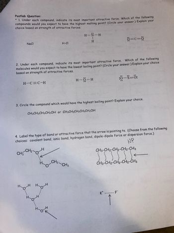 Answered: Postlab Question: * 1. Under each… | bartleby