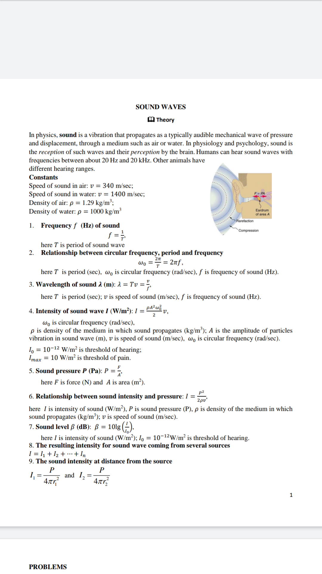 Answered: SOUND WAVES A Theory In physics, sound is a vibration that