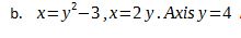 b. x=y-3,x%32y. Axis y=4
