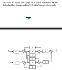 Answered: (b) Draw The Signal Flow Graph Of A… | Bartleby