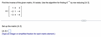 Answered Find the inverse of the given matrix bartleby