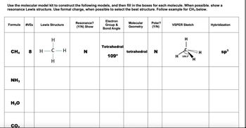 Answered: Use the molecular model kit to… | bartleby