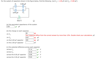 Answered: For the system of capacitors shown in… | bartleby