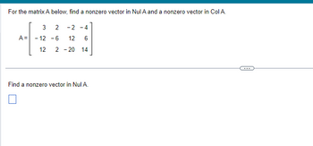 Answered For the matrix A below find a nonzero bartleby