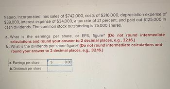 Answered: Nataro, Incorporated, has sales of… | bartleby